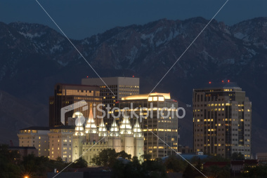 Salt Lake City Skyline at Night Salt Lake City Skyline at Night Stock Image