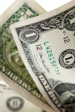 Stock Photo: One Dollar Bills Stock Photo: One Dollar Bills